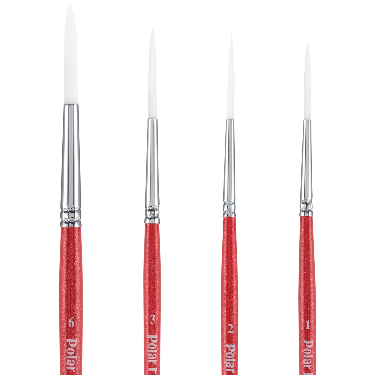 Creative Mark Polar Flo Professional Watercolor Brushes - Assorted Rigger Set of 4 - Short Handle, Nickel-Plated Seamless Ferrule - Art Paint Brushes for Acrylic Painting, Watercolor, Gouache, and More